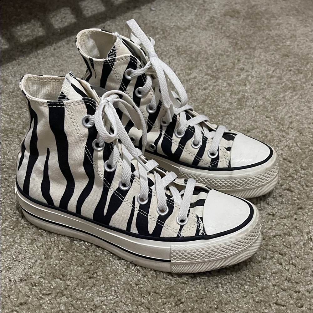 Platform Zebra High top Converse